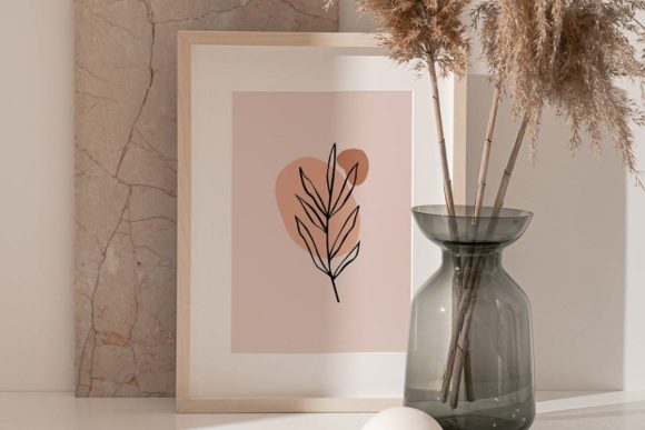 Aesthetic Boho Floral Leaves Art Print