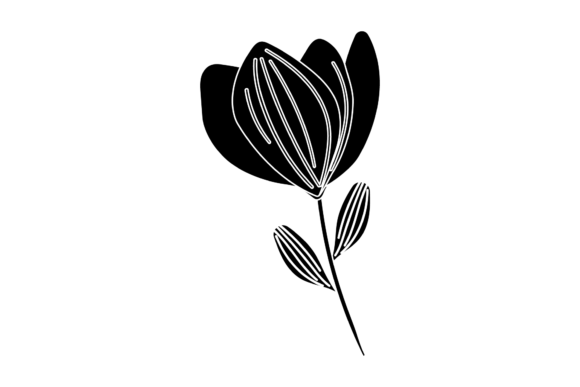 Floral Beautiful Black Silhouette