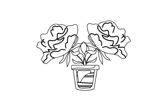 Floral Beauty Rose Flower Outline