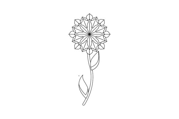 Floral Black Icon Outline