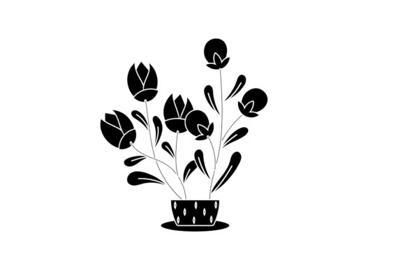 Floral Graphic Design Black Icon