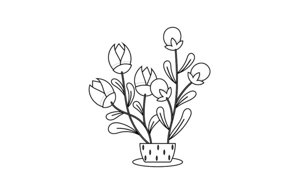 Floral Graphic Design Outline