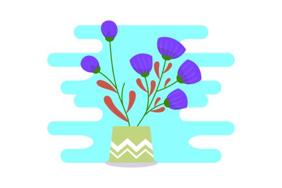 Floral Modern Flower Pot Clipart