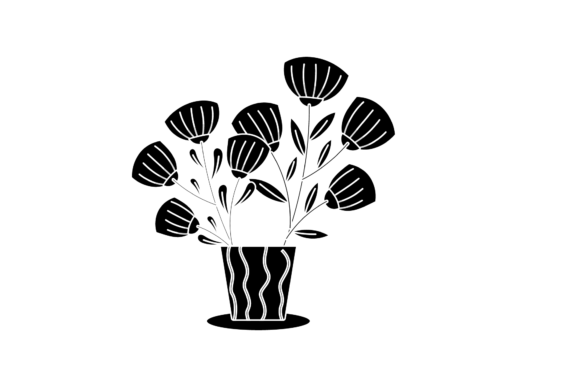 Floral Ornament Flower Black Icon