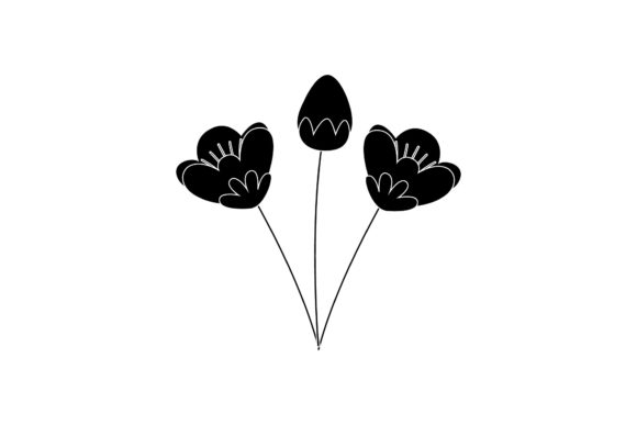 Floral Simple Botanical Black Icon