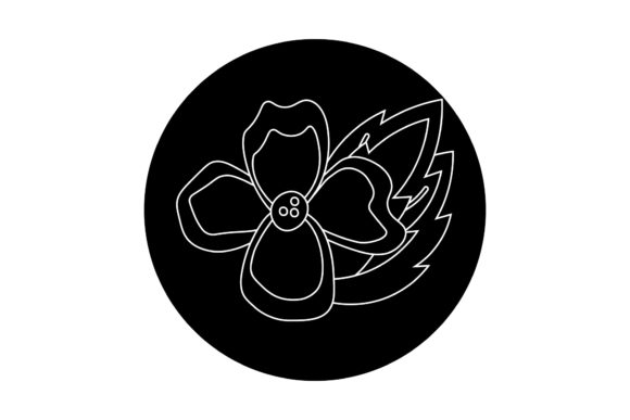Floral Vector Design White Line Style