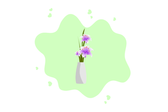 Flower Vase Bright Floral Abstract Decor