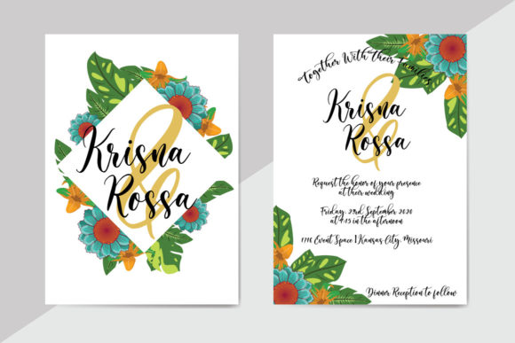 Foliage Wedding Invitation Template 20