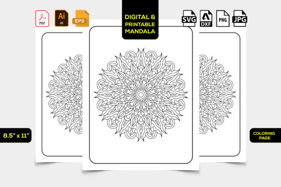 Mandala Floral Coloring Pages Adults KDP