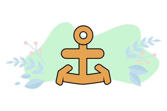 Summer Anchor Icon Style Cloud Floral
