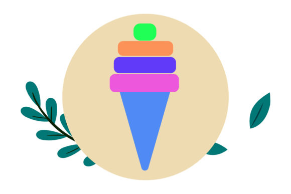 Summer Ice Cream Circle Floral